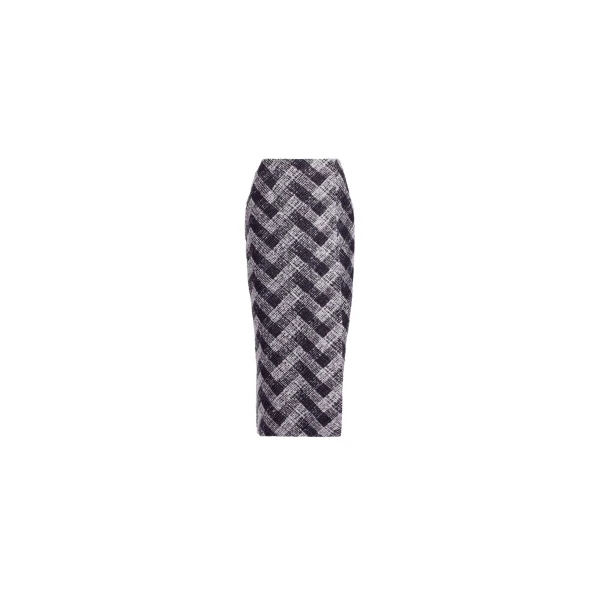Elie Saab Chevron Midi Skirt in White featuring Pencil Skirt – Luxury Designer Fashion at Luxury Shoes .