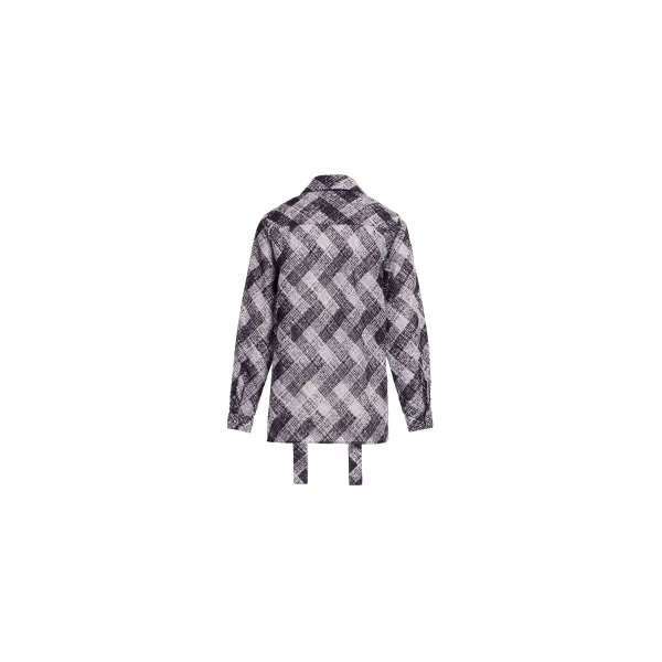 Elie Saab Chevron Shirt in White featuring Classic Collar – Luxury Designer Fashion at Luxury Shoes .