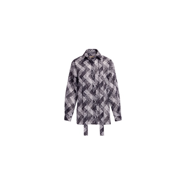 Elie Saab Chevron Shirt in White featuring Classic Collar – Luxury Designer Fashion at Luxury Shoes .