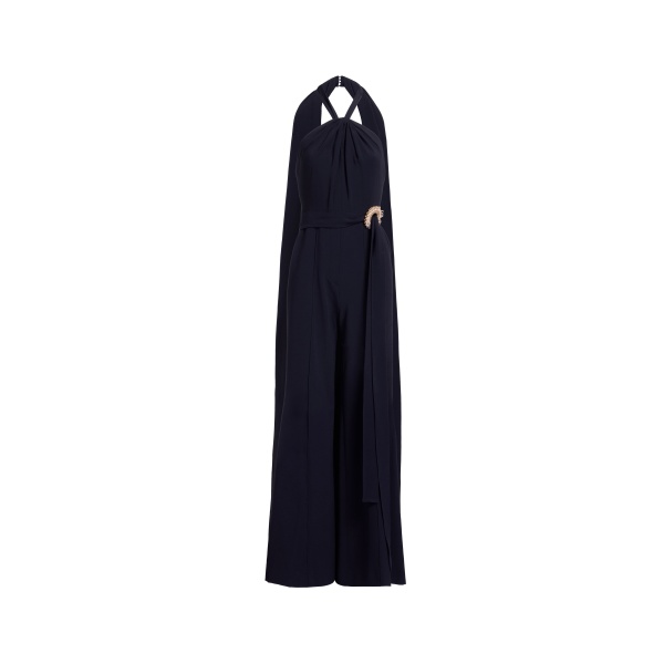 Elie Saab Crystal Embellished Cady Jumpsuit in Black featuring Crystal Embellished – Luxury Designer Fashion at Luxury Shoes .