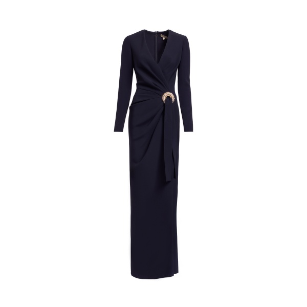 Elie Saab Crytal Embellished Long Dress in Black featuring Asymmetrical – Luxury Designer Fashion at Luxury Shoes .