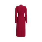 Elie Saab Crytal Embellished Midi Dress in Red featuring Asymmetrical Draped Dress – Luxury Designer Fashion at Luxury Shoes .