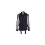 Elie Saab Embellished Pinstripe Silk Shirt in Black featuring Classic Collar – Luxury Designer Fashion at Luxury Shoes .