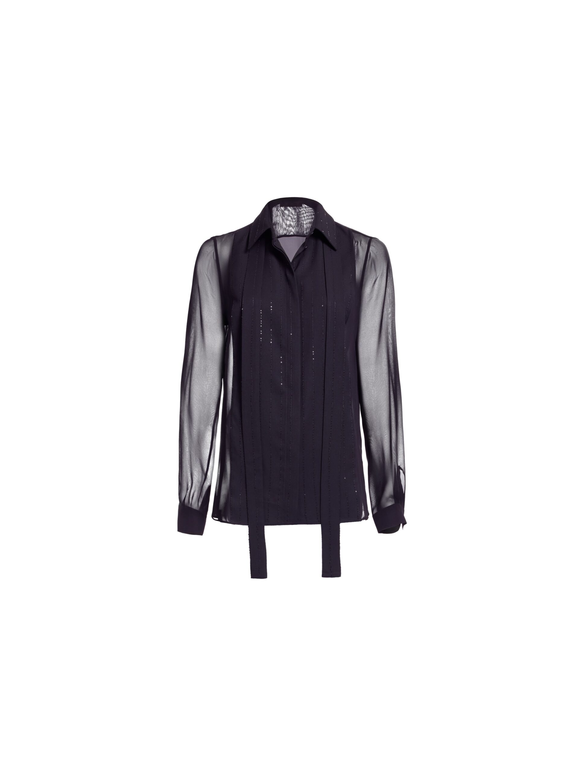 Elie Saab Embellished Pinstripe Silk Shirt Elie Saab Embellished Pinstripe Silk Shirt in Black featuring Classic Collar – Luxury Designer Fashion at Luxury Shoes .