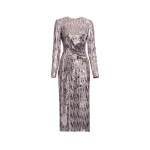 Elie Saab Embellished Sequins Long Dress in Silver featuring Floral Applique on Sequins – Luxury Designer Fashion at Luxury Shoes .