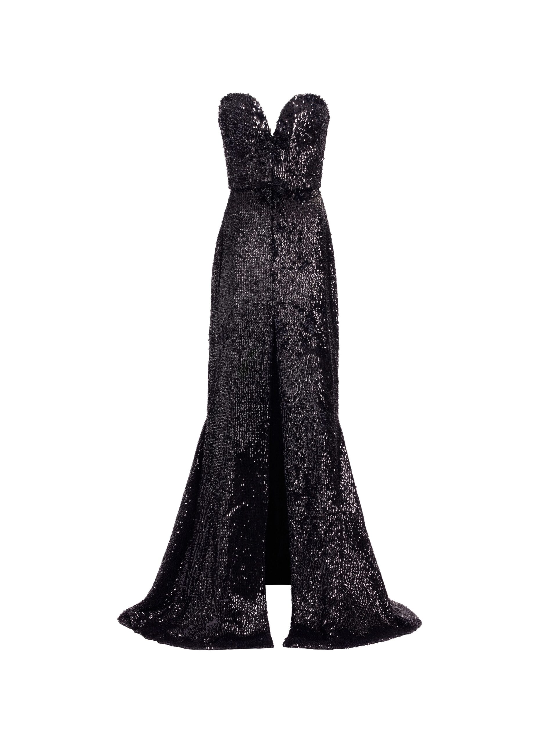 Elie Saab Embellished Sequins Strapless Dress Elie Saab Embellished Sequins Strapless Dress in Black featuring Bow Embellishments – Luxury Designer Fashion at Luxury Shoes .