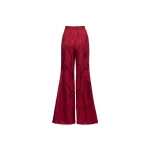 Elie Saab Flared Jacquard Pants in Red featuring High Rise – Luxury Designer Fashion at Luxury Shoes .