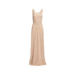 Elie Saab Gold Crochet Dress in Gold featuring Scoop Neck – Luxury Designer Fashion at Luxury Shoes .
