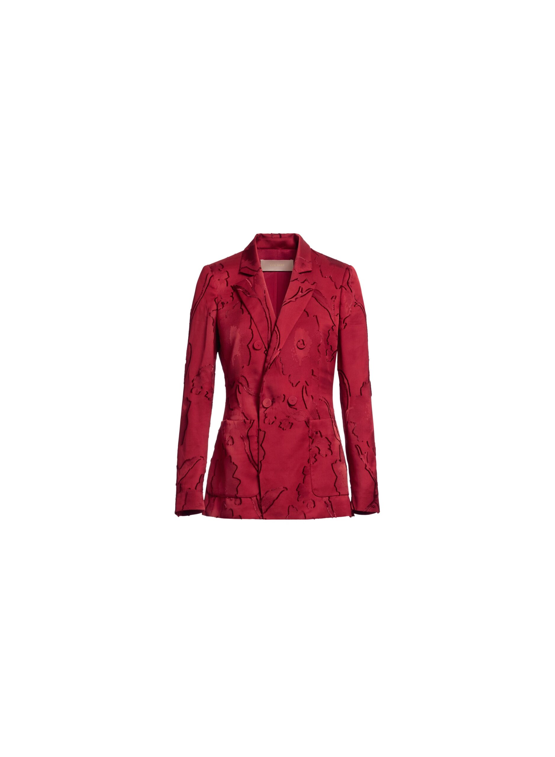 Elie Saab Jacquard Blazer Elie Saab Jacquard Blazer in Red featuring Tailored Collar & Lapel – Luxury Designer Fashion at Luxury Shoes .