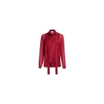 Elie Saab Jacquard & Silk Shirt in Red featuring Jacquard Front Panel & Collar – Luxury Designer Fashion at Luxury Shoes .