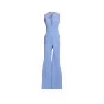 Elie Saab Lace Up Cady Jumpsuit in Blue featuring Top-Stitch Details – Luxury Designer Fashion at Luxury Shoes .
