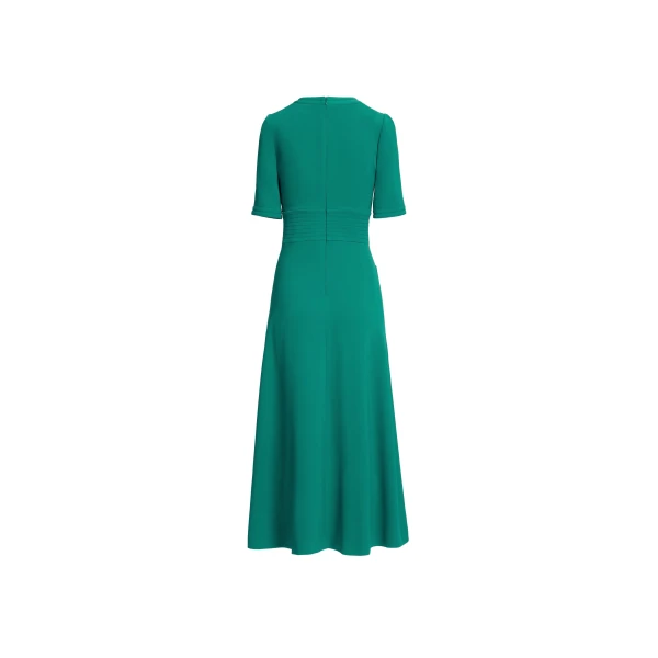 Elie Saab Lace Up Cady Midi Dress in Green featuring Top-Stitch Details – Luxury Designer Fashion at Luxury Shoes .