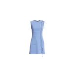 Elie Saab Lace Up Cady Short Dress in Blue featuring Top-Stitch Details – Luxury Designer Fashion at Luxury Shoes .