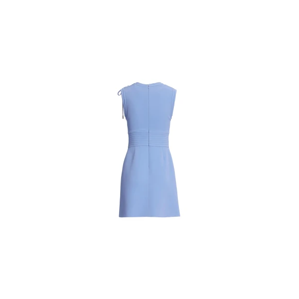 Elie Saab Lace Up Cady Short Dress in Blue featuring Top-Stitch Details – Luxury Designer Fashion at Luxury Shoes .