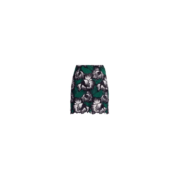 Elie Saab Macramé Short Skirt in Multicolour featuring Straight Skirt – Luxury Designer Fashion at Luxury Shoes .