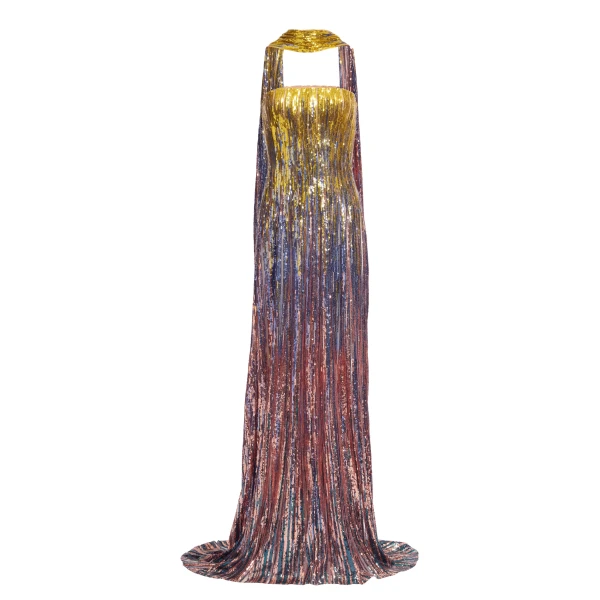 Elie Saab Multicolor Sequin Strapless Dress in Multicolour featuring Gradient-Effect Sequin Embroidery – Luxury Designer Fashion at Luxury Shoes .