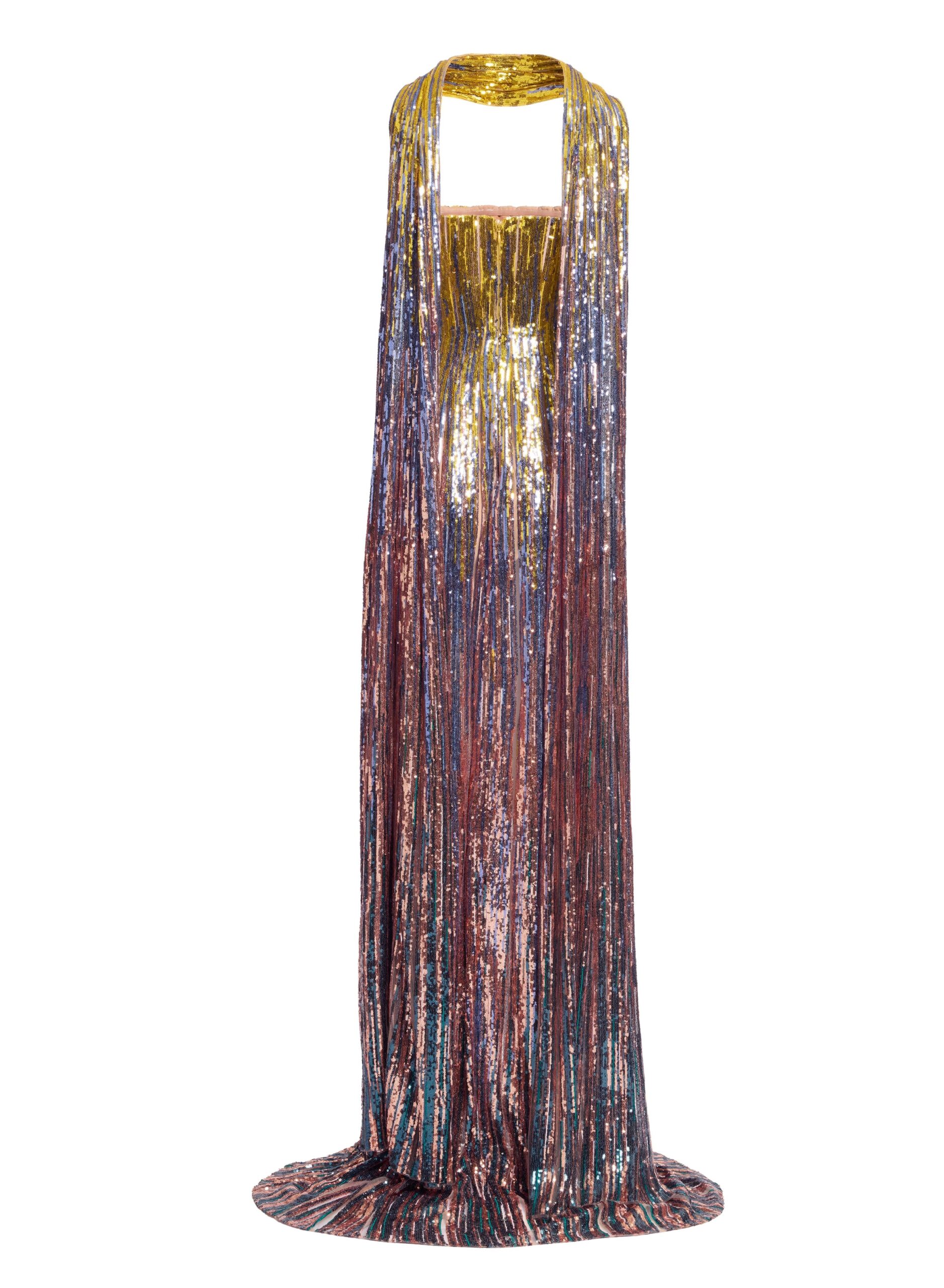 Elie Saab Multicolor Sequin Strapless Dress Elie Saab Multicolor Sequin Strapless Dress in Multicolour featuring Gradient-Effect Sequin Embroidery – Luxury Designer Fashion at Luxury Shoes .