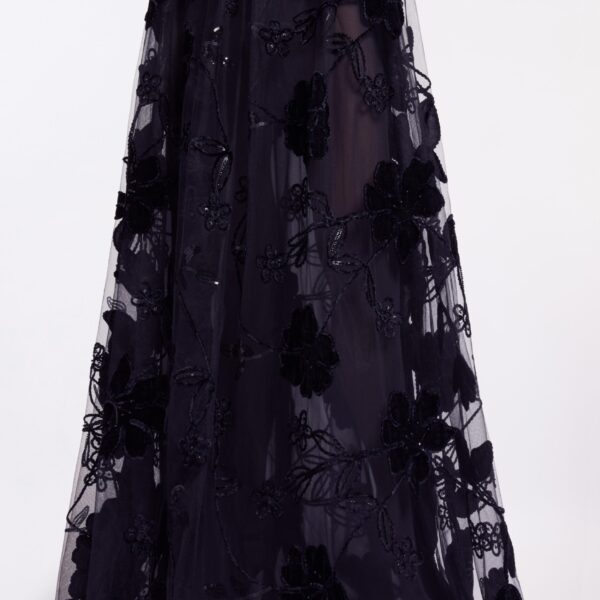 Elie Saab Off-The-Shoulder Velvet Embroidred Dress in Black featuring Off-The-Shoulder – Luxury Designer Fashion at Luxury Shoes .