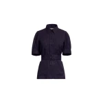 Elie Saab Pinstripe Crepe Shirt in Black featuring Classic Collar – Luxury Designer Fashion at Luxury Shoes .