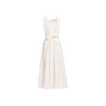 Elie Saab Pleated Ruffle Midi Dress in White featuring Pleated Ruffle Detail – Luxury Designer Fashion at Luxury Shoes .