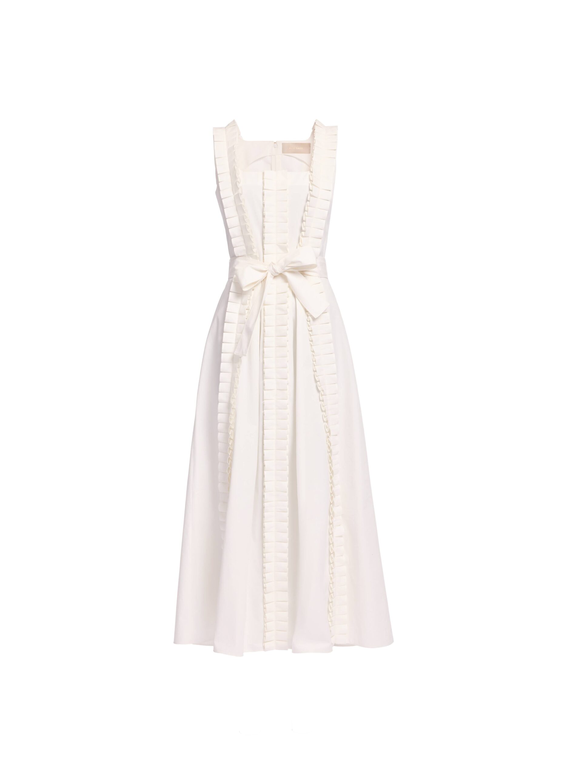 Elie Saab Pleated Ruffle Midi Dress Elie Saab Pleated Ruffle Midi Dress in White featuring Pleated Ruffle Detail – Luxury Designer Fashion at Luxury Shoes .