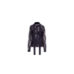 Elie Saab Sequins Shirt in Black featuring Classic Collar – Luxury Designer Fashion at Luxury Shoes .