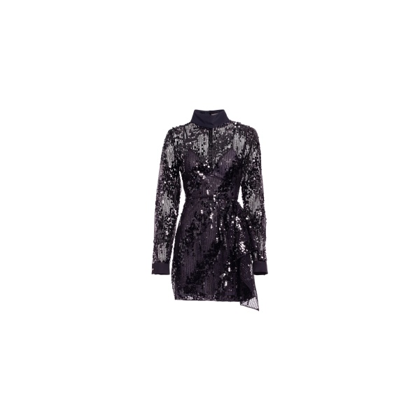 Elie Saab Sequins Short Dress in Black featuring Asymmetrical Draping – Luxury Designer Fashion at Luxury Shoes .