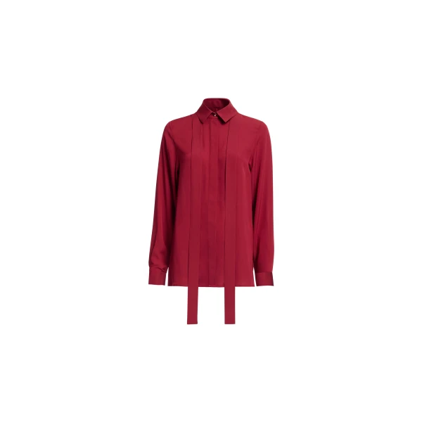 Elie Saab Silk Shirt in Red featuring  – Luxury Designer Fashion at Luxury Shoes .