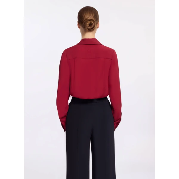 Elie Saab Silk Shirt in Red featuring  – Luxury Designer Fashion at Luxury Shoes .