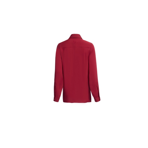 Elie Saab Silk Shirt in Red featuring  – Luxury Designer Fashion at Luxury Shoes .