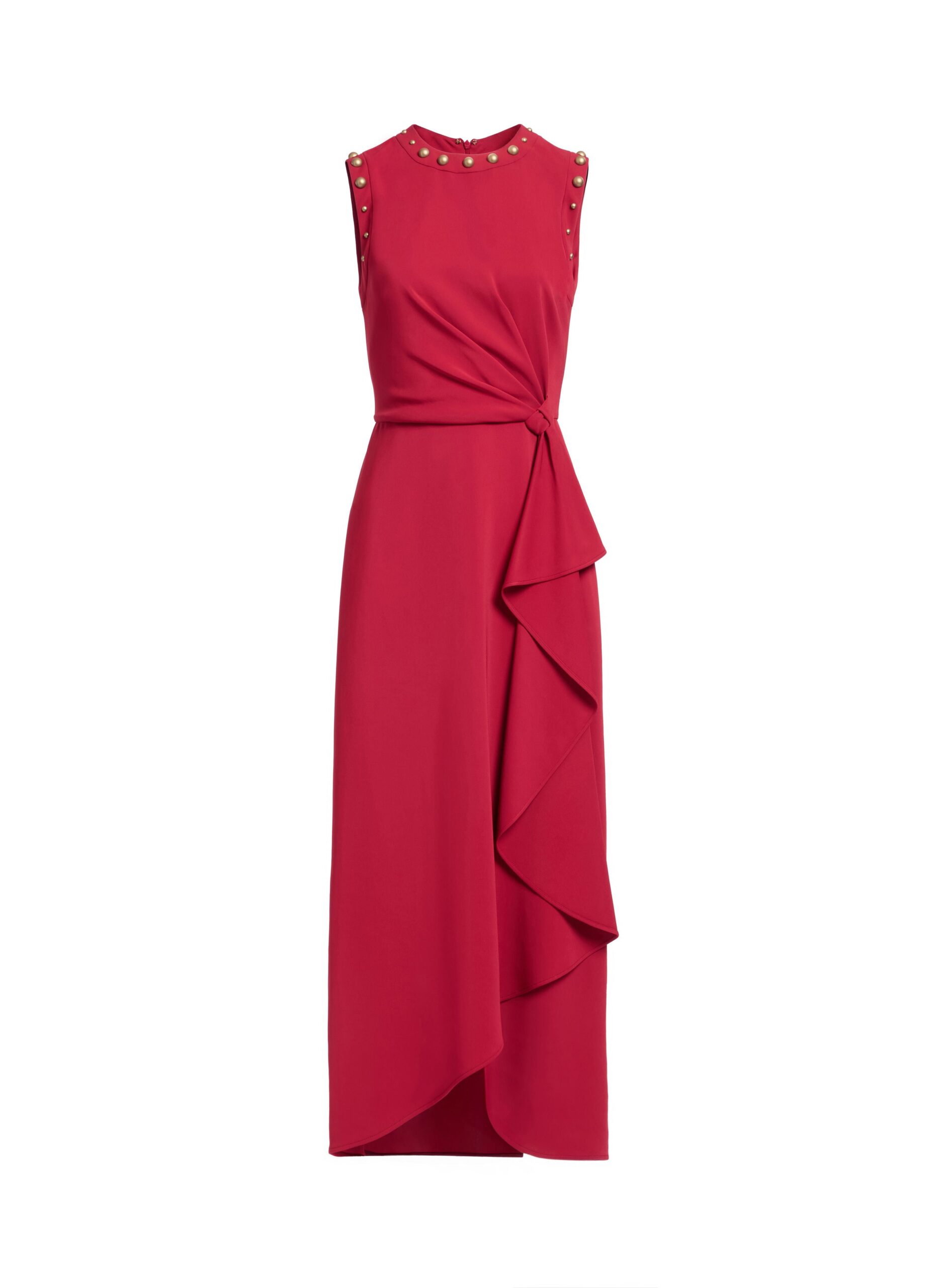 Elie Saab Stud Embellished Cady Dress Elie Saab Stud Embellished Cady Dress in Red featuring Stud Embellishments – Luxury Designer Fashion at Luxury Shoes .
