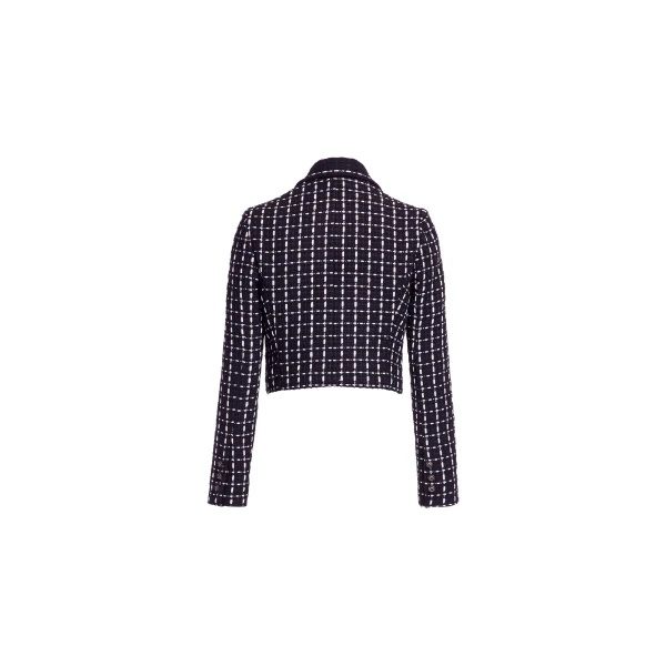 Elie Saab Tweed Jacket in White featuring Black & White Tweed – Luxury Designer Fashion at Luxury Shoes .