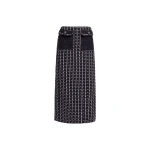 Elie Saab Tweed Midi Skirt in White featuring Black & White Tweed – Luxury Designer Fashion at Luxury Shoes .