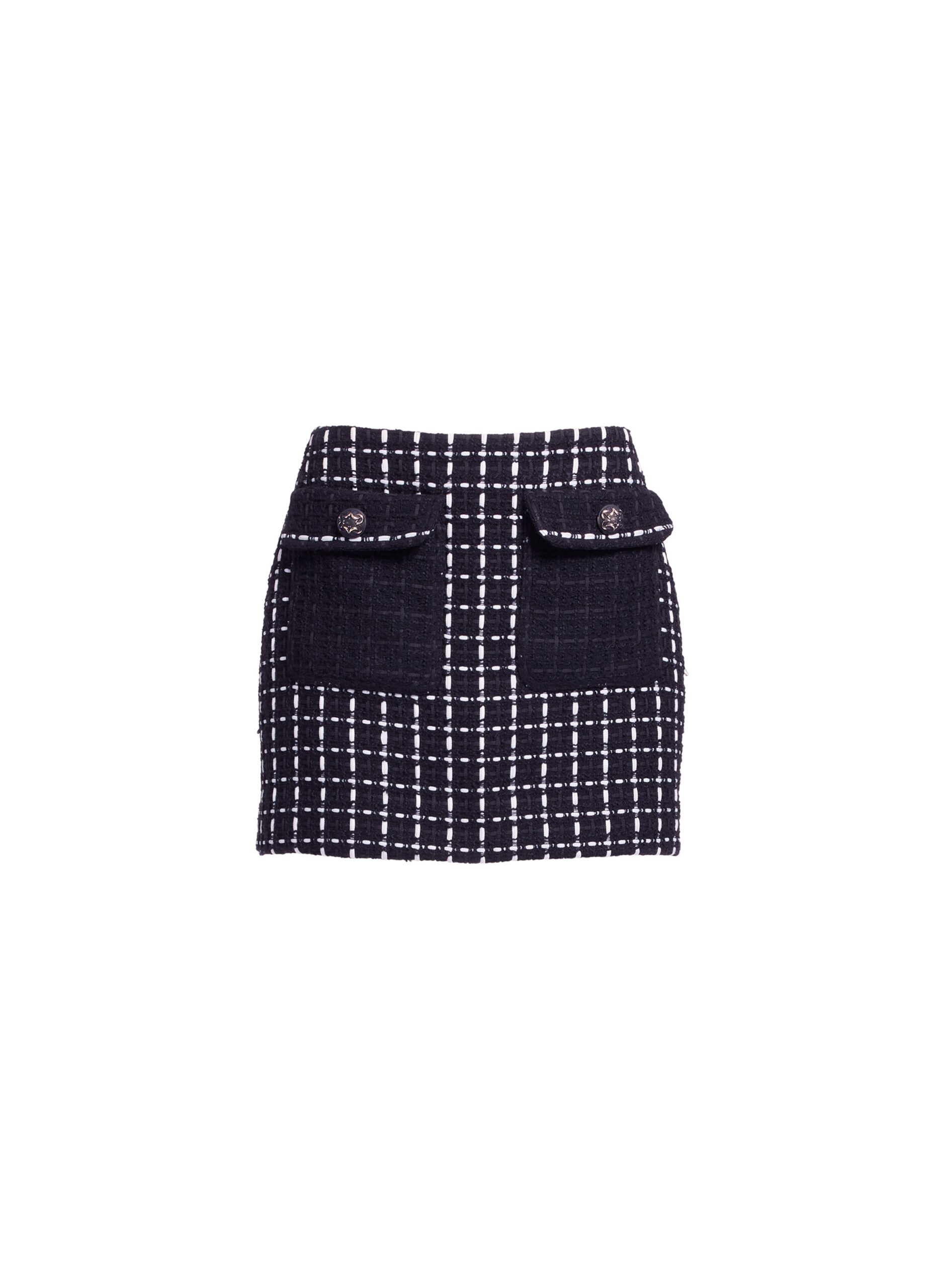 Elie Saab Tweed Short Skirt Elie Saab Tweed Short Skirt in White featuring Black & White Tweed – Luxury Designer Fashion at Luxury Shoes .
