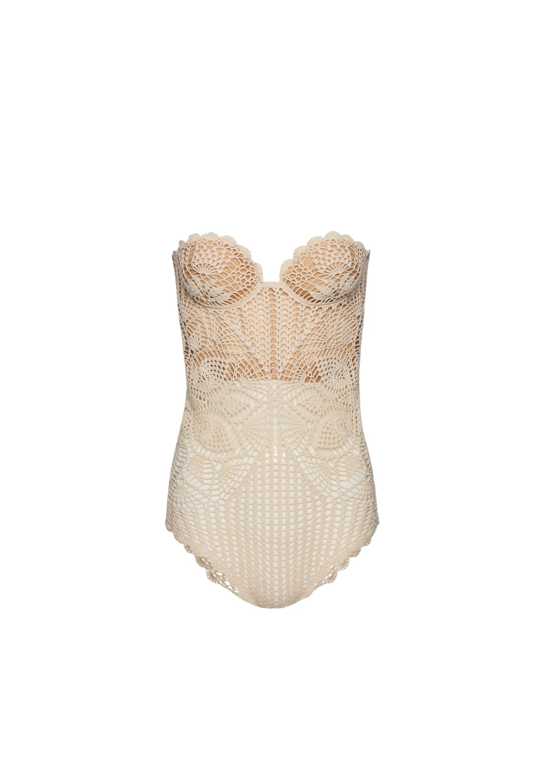 Magda-Butrym-Lace-Crochet-Bustier-Bodysuit-In-Cream-scaled11537_nobg Magda Butrym Bodysuit luxury Bodysuit from Luxury Handbags Marketplace