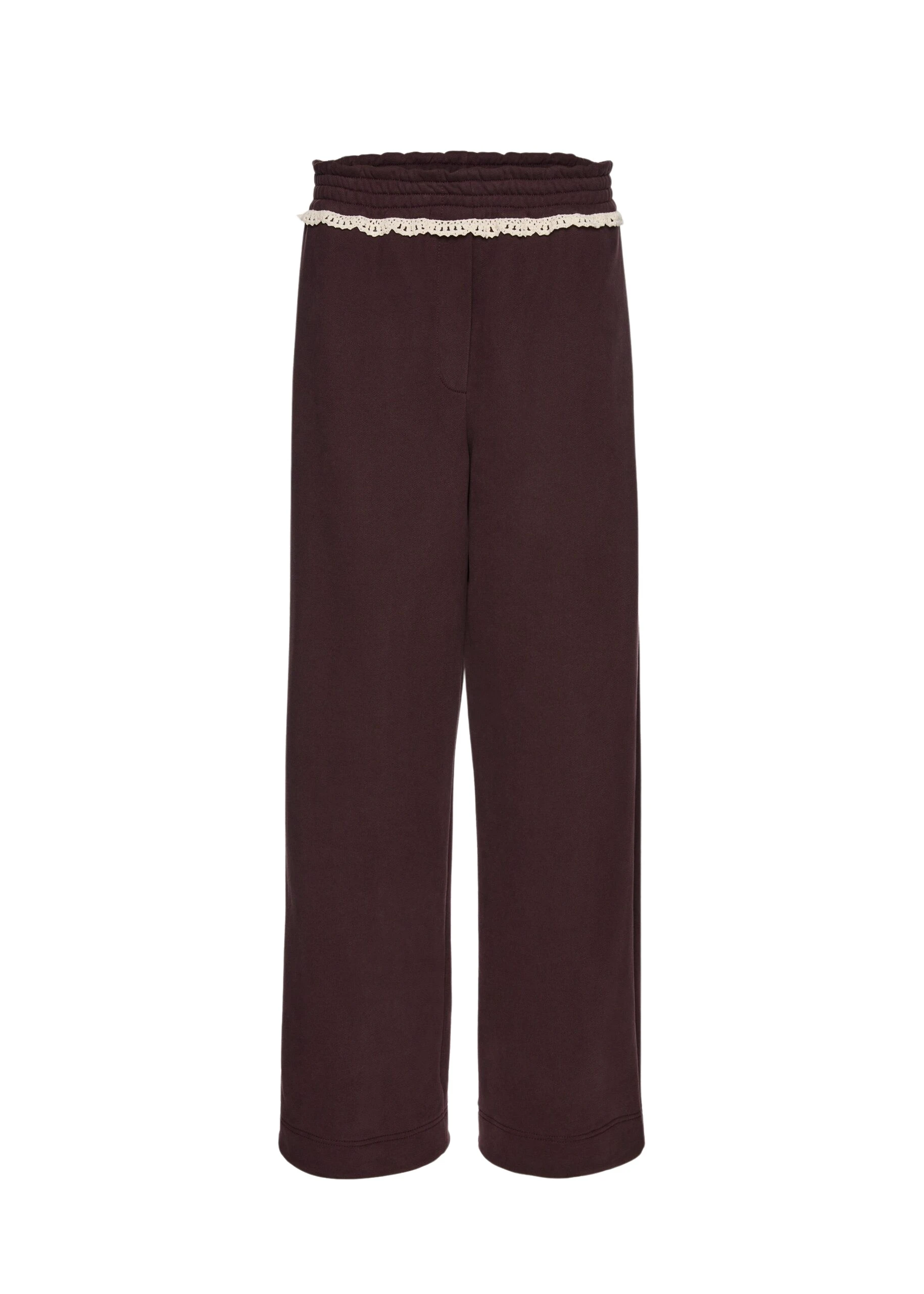 Magda-Butrym-Lace-Detail-Sweatpants-In-Brown-scaled57586_nobg Magda Butrym Pants luxury Clothing from Luxury Handbags Marketplace