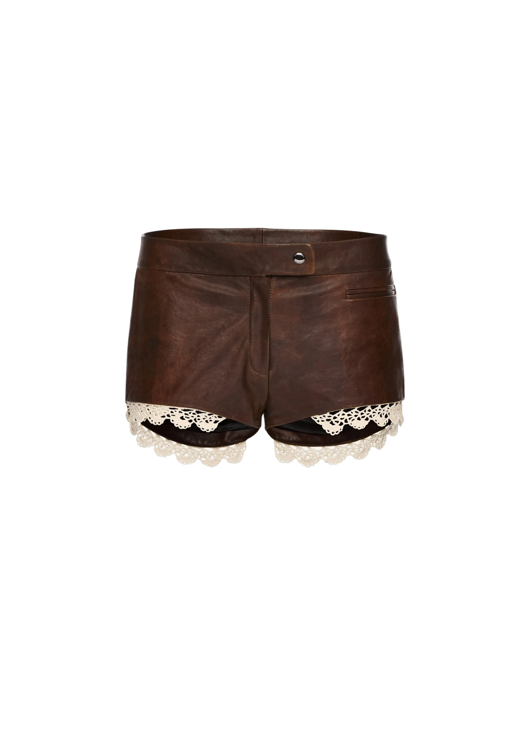 Magda-Butrym-Lace-Trim-Leather-Shorts-In-Brown-scaled57388_nobg Magda Butrym Shorts luxury Clothing from Luxury Handbags Marketplace