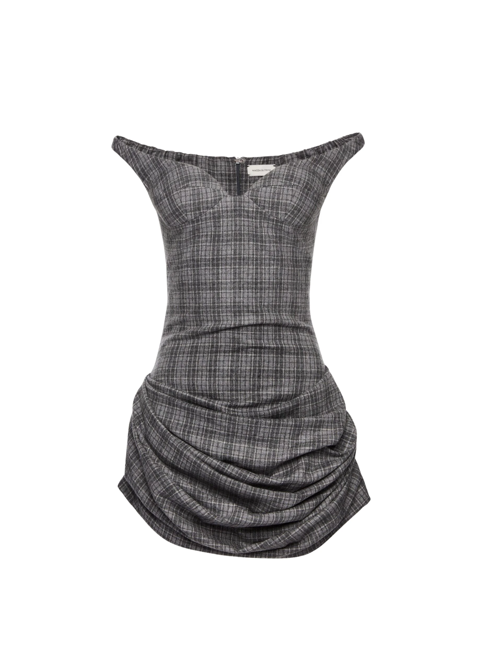 Magda-Butrym-Off-Shoulder-Bustier-Dress-In-Grey-Check-scaled74214_nobg Magda Butrym Dresses luxury Clothing from Luxury Handbags Marketplace