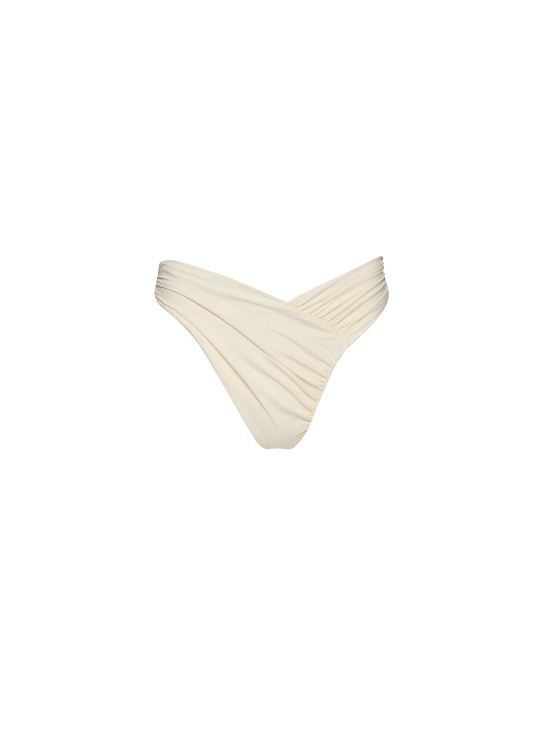 Magda-Butrym-Ruched-Asymmetric-Swim-Bottom-In-Cream-scaled28395_nobg Magda Butrym Beachwear luxury Swim Bottoms from Luxury Handbags Marketplace