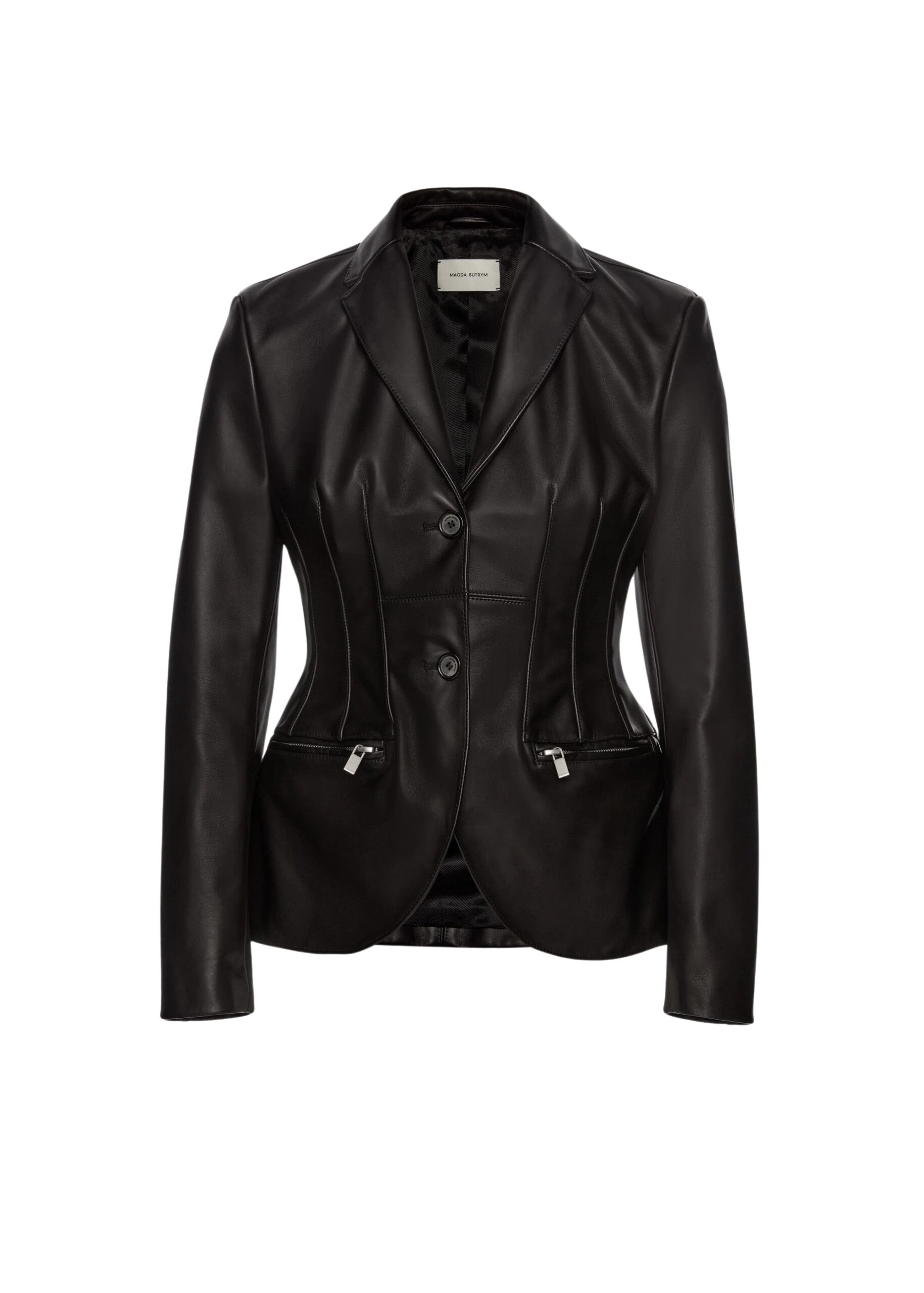 Magda-Butrym-Stitch-Waist-Leather-Blazer-In-Black-scaled86236_nobg Magda Butrym Jackets luxury Clothing from Luxury Handbags Marketplace
