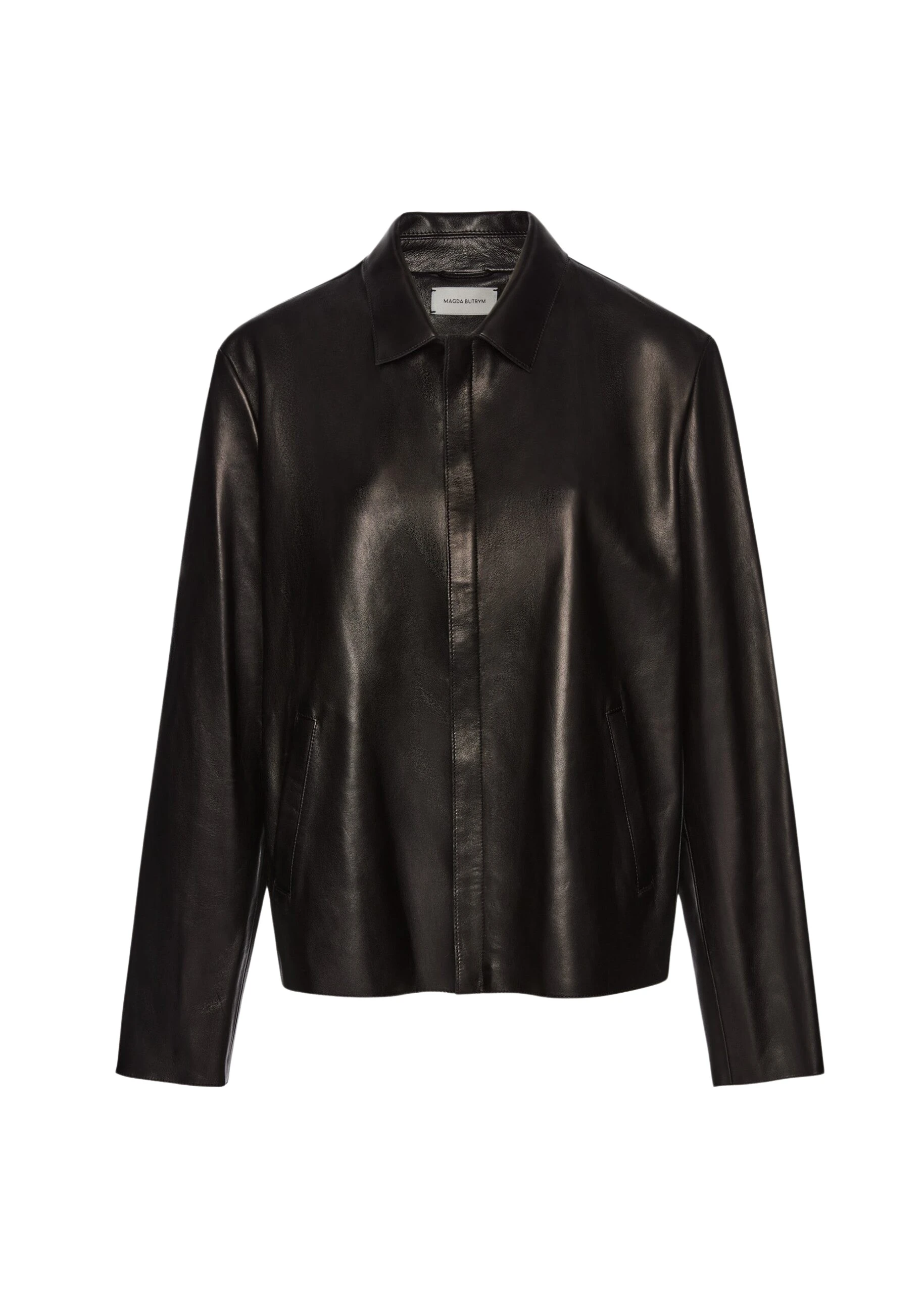 Magda-Butrym-Zip-Shirt-In-Black-Leather-scaled67844_nobg Magda Butrym Tops luxury Clothing from Luxury Handbags Marketplace
