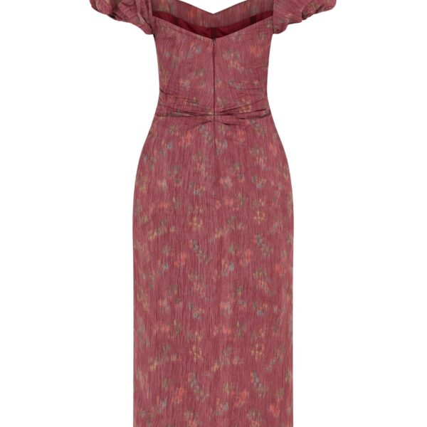 Markarian dresses with romantic neckline and structured silhouette