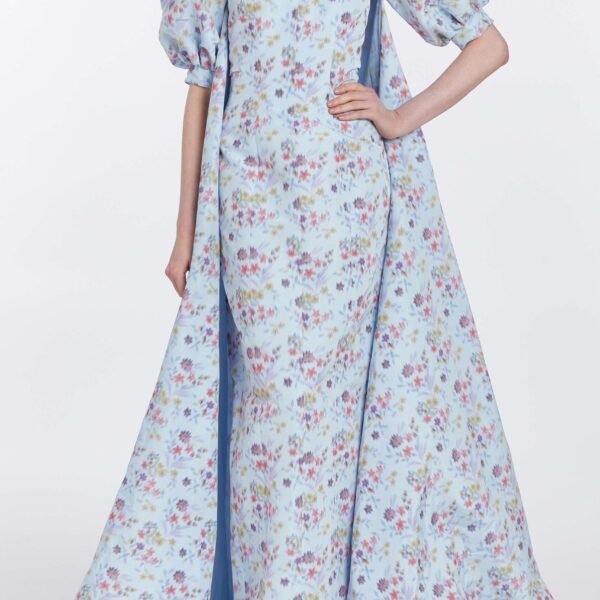 Markarian Adrianna Ikat Puff Sleeve Duster Dress, view 3