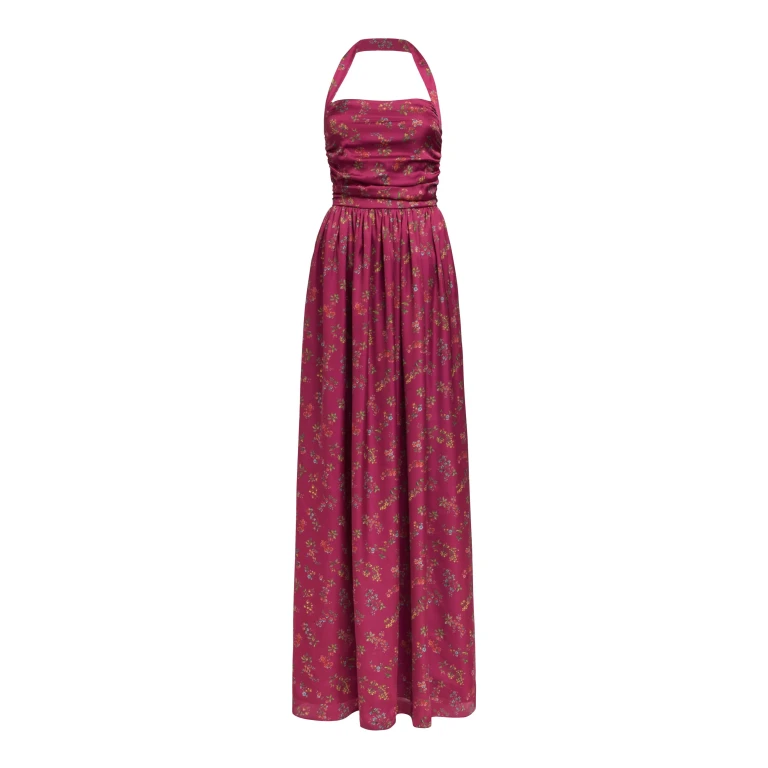 Markarian gown with romantic neckline and structured silhouette