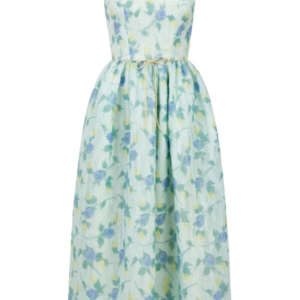 Markarian Apple Floral Organza Midi Dress, view 5
