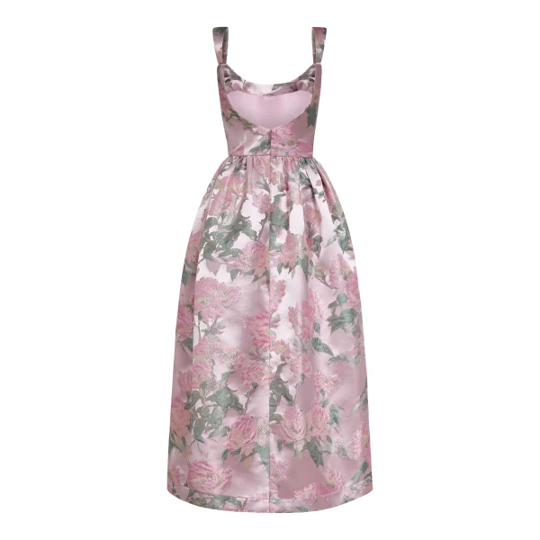 Markarian dresses with romantic neckline and structured silhouette