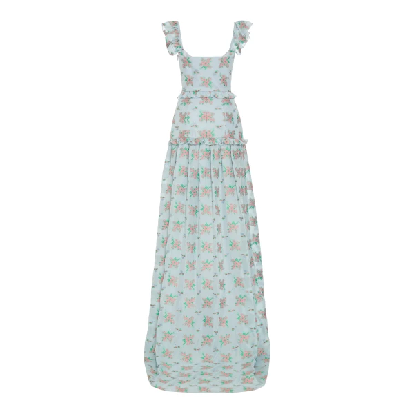 Markarian dresses with romantic neckline and structured silhouette