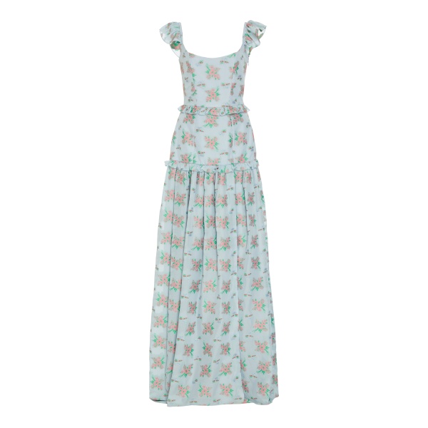 Markarian gown with romantic neckline and structured silhouette
