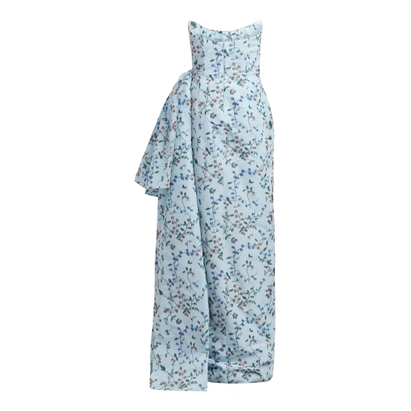 Markarian gowns with romantic neckline and structured silhouette