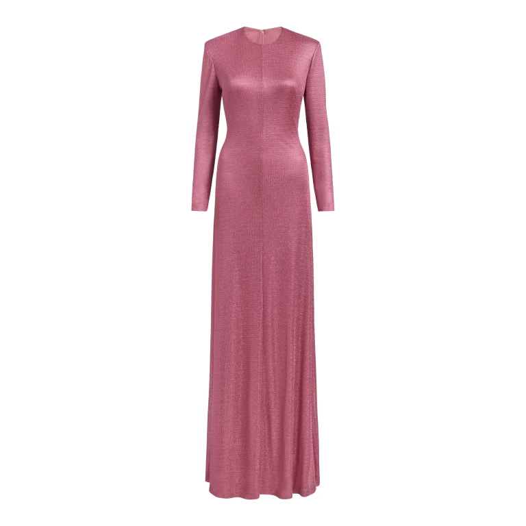 Markarian gown with romantic neckline and structured silhouette